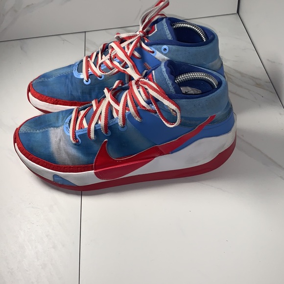 Nike KD 13 New Jersey Nets Hardwood Classic Blue Red Shoes size 7.5 - Picture 4 of 7